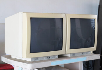 Old blank screen computer monitor