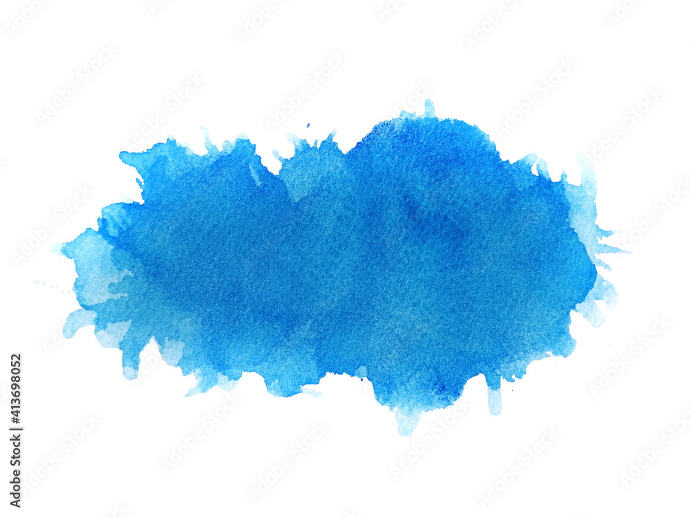 Sticker blue watercolor splashes