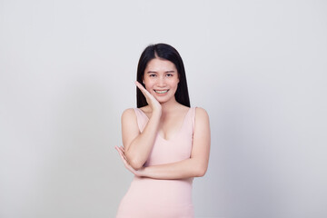 Obraz premium Portrait of beautiful young Asian woman happiness standing