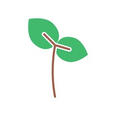 Leaf Flat Icon Vector Logo Template Illustration