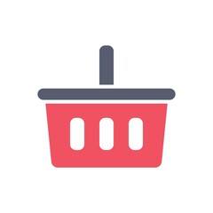 Shopping Basket Flat Icon Vector Logo Template Illustration