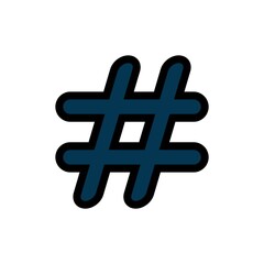 Hash Tag Flat Icon Vector Logo Template Illustration
