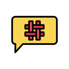 Fototapeta premium Hash Tag Flat Icon Vector Logo Template Illustration