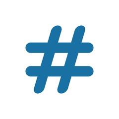Hash Tag Flat Icon Vector Logo Template Illustration