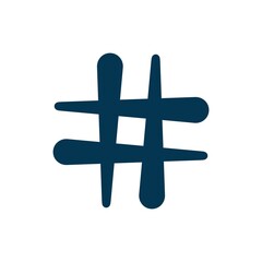 Hash Tag Flat Icon Vector Logo Template Illustration