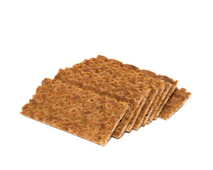 Buckwheat cereal crispbread isolated on white background. Healthy diet and minimum calories