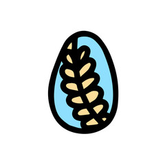  Easter decorated egg. Hand-drawn vector illustration in the doodle style. Egg a sketch. Design for Easter