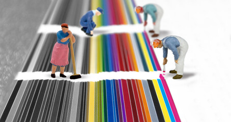 Team of painters at work © gigadesign