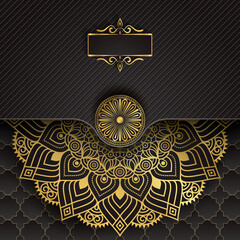 abstract light gold and black luxury ornament texture and dark carbon black on dark black.