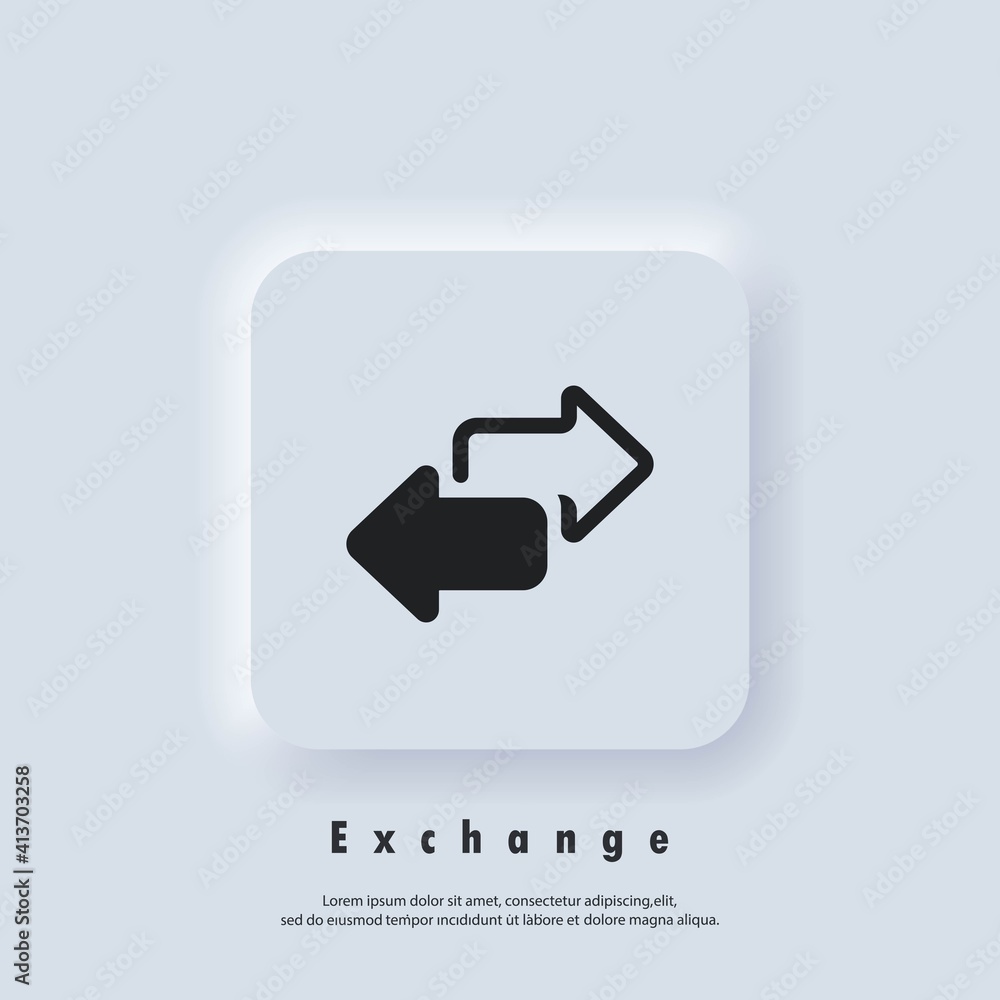 Poster exchange icon. double reverse arrow, replace icon. direction arrows for transfer, sync, migration da