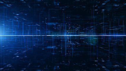 Digital Abstract Background, Digital Cyberspace with Particles and Digital Data Network Connections. High Speed Connection and Data Analysis, Technology Future Concept. 3d rendering