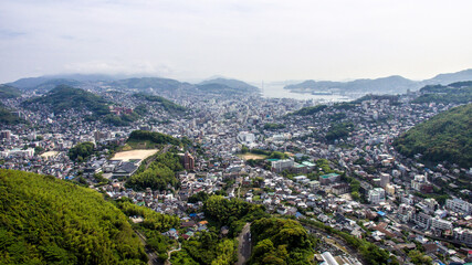 Obraz premium Panoramic view of Nagasaki City taken from aerial photography_13