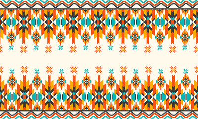 Vector seamless decorative ethnic pattern. American indian motifs. Design for background,carpet,wallpaper,clothing,wrapping,Batik,fabric,Vector illustration.embroidery style.