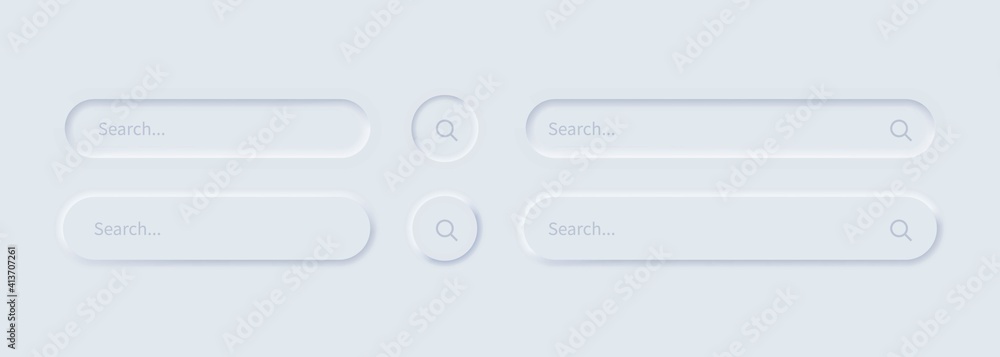 Fototapete serch bar icon set. browser window. neumorphism style. vector eps 10. isolated on white background