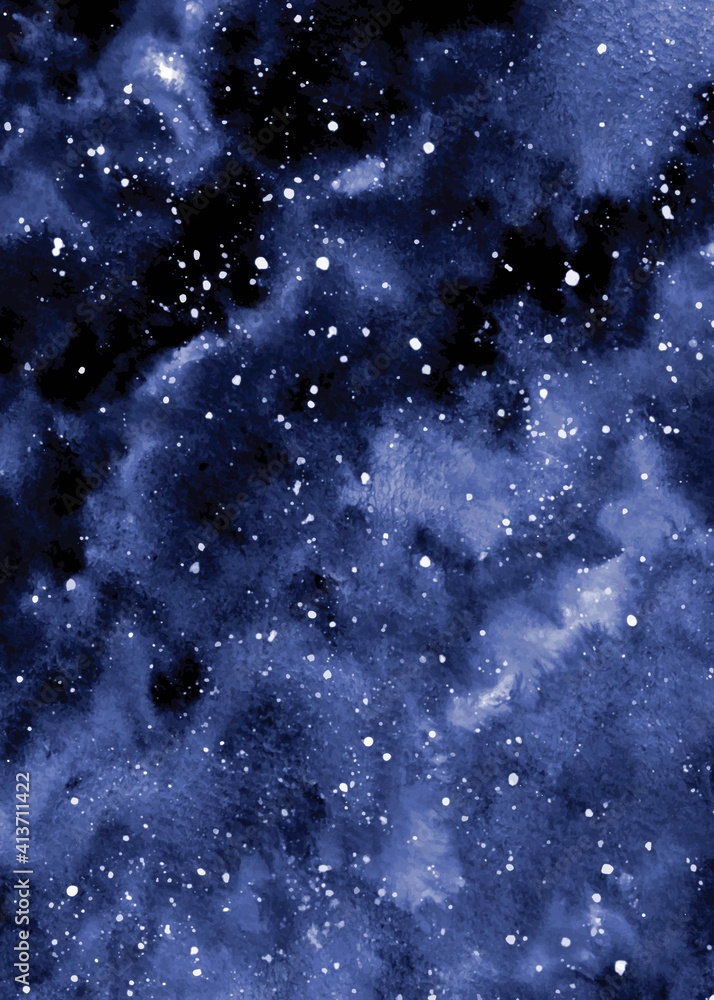 Wall mural abstract starry night sky in galaxy watercolor background
