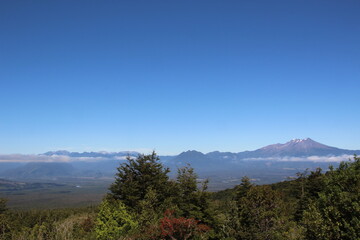 View from the slopes of the Osorno Volcano near Puerto Montt, southern Chile.