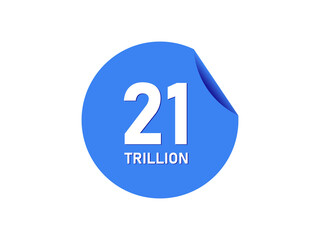 Fototapeta premium 21 trillion texts on the blue sticker