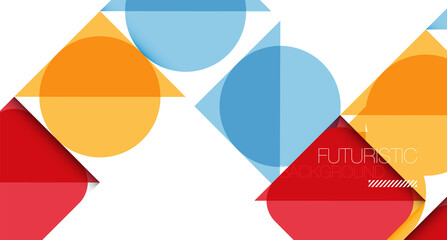 Clean minimal geometric abstract background with triangles and circles. Vector illustration for covers, banners, flyers and posters and other designs