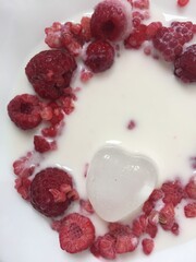 dessert with raspberry and cream