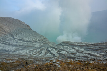 Edge of the Caldera of a Sulphuric Volcano