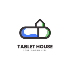 tablet logo for the company. Medical company. Healthcare logo