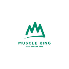Muscle King logo design. King logo. crown logo