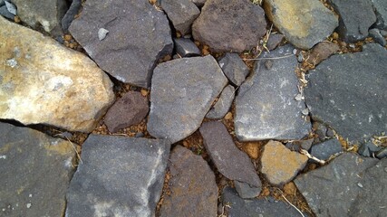 Stones path background texture.