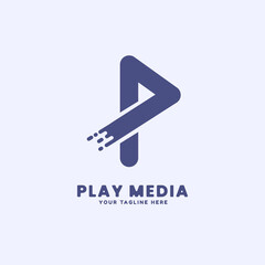 Play media logo with letter P for your media or your brand logo.