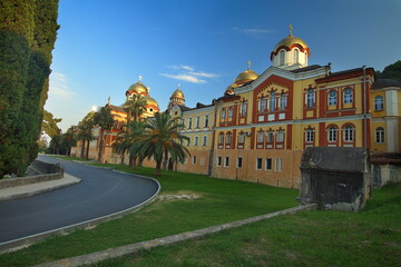 Fototapeta premium Christian monastery in New Athos.