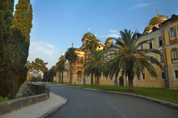 Fototapeta premium Christian monastery in New Athos.