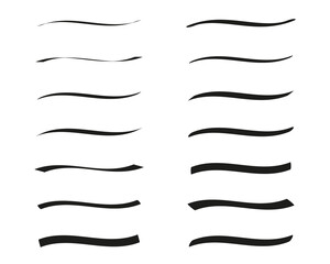 Set of 14 editable fixed and random calligraphic brushes ink vector. Created using AI CS6.