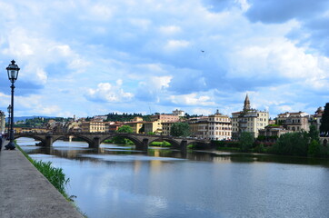 Arno river embankment in Florence