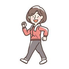 ウォーキングをする女性