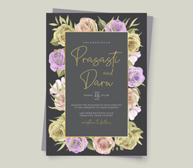 Modern wedding card with floral design