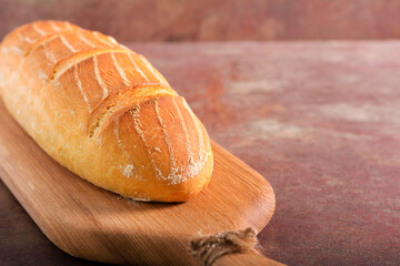 Fototapeta premium Freshly baked white bread loaf