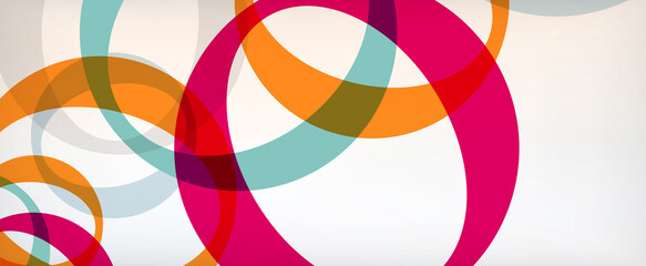 Obraz premium Ring geometric shapes, o letter repetition wallpaper. Abstract background for business or technology presentations, internet posters or web brochure covers