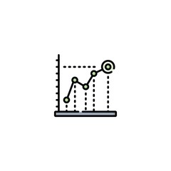 colored flat chart icon. infographic modern vector illustration. Pixel Perfect