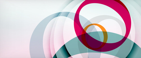 Ring geometric shapes, o letter repetition wallpaper. Abstract background for business or technology presentations, internet posters or web brochure covers