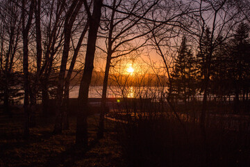 sunset on the river