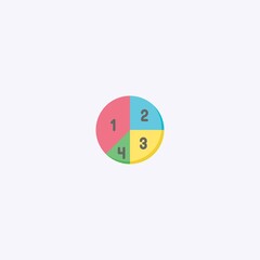 colored flat chart icon. infographic modern vector illustration. Pixel Perfect