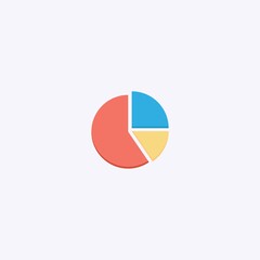 colored flat chart icon. infographic modern vector illustration. Pixel Perfect