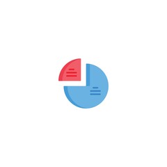 colored flat chart icon. infographic modern vector illustration. Pixel Perfect