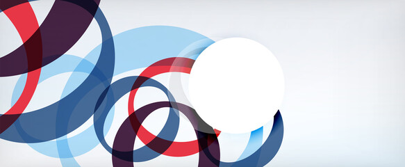 Obraz premium Ring geometric shapes, o letter repetition wallpaper. Abstract background for business or technology presentations, internet posters or web brochure covers