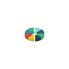 colored flat chart icon. infographic modern vector illustration. Pixel Perfect