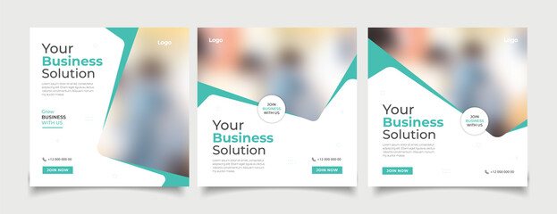 Digital business marketing banner for social media post template 