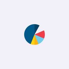 Fototapeta premium colored flat chart icon. infographic modern vector illustration. Pixel Perfect