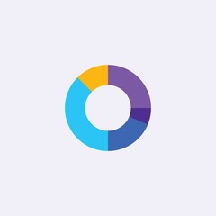 colored flat chart icon. infographic modern vector illustration. Pixel Perfect