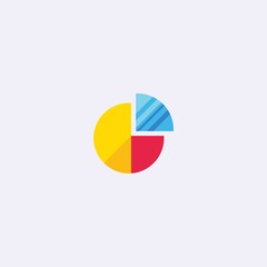 colored flat chart icon. infographic modern vector illustration. Pixel Perfect