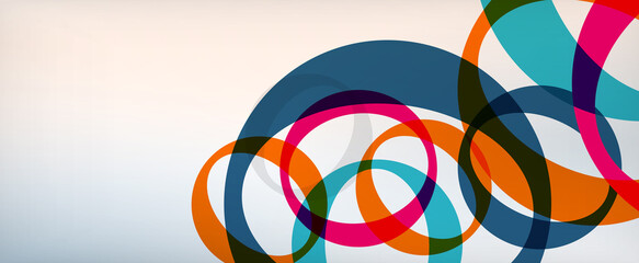 Ring geometric shapes, o letter repetition wallpaper. Abstract background for business or technology presentations, internet posters or web brochure covers