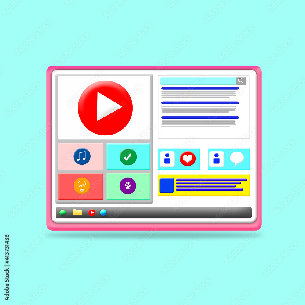 Poster modern search engine optimization and internet website promotion concept. minimal 3d icons. 3d rende